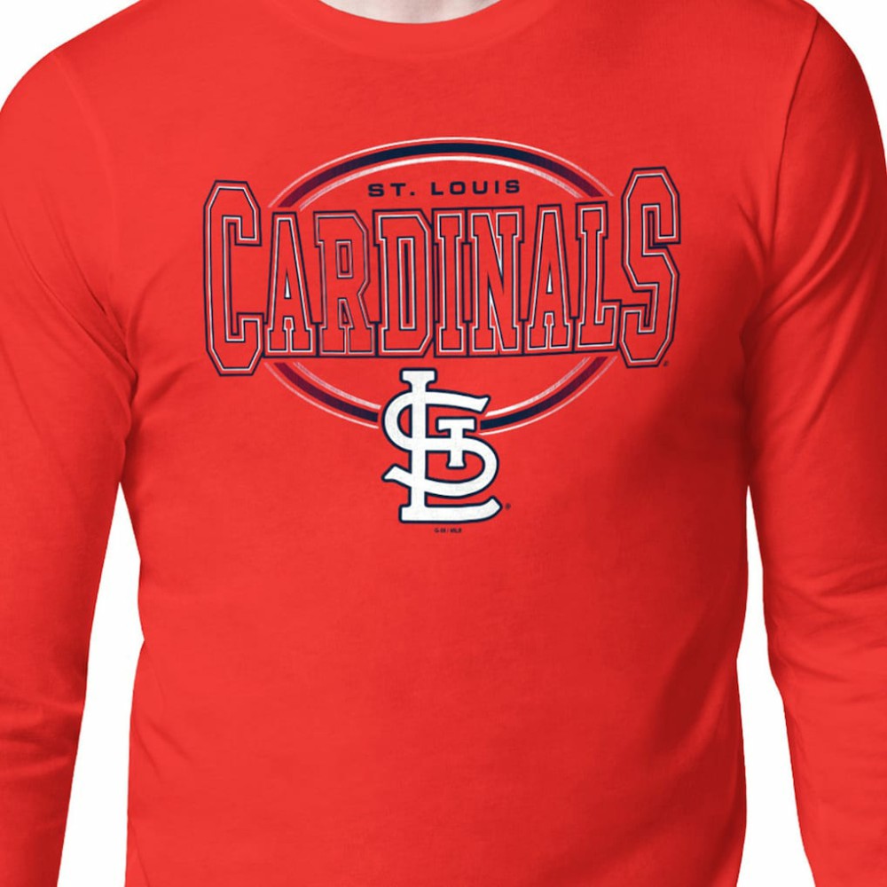 St. Louis Cardinals Starter Team Track Graphic Long Sleeve T-Shirt - Red
