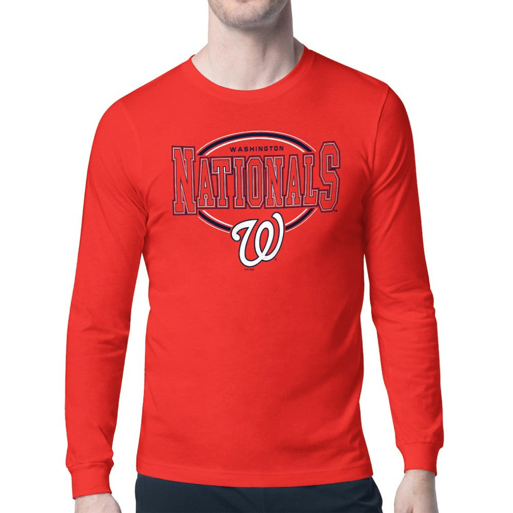Washington Nationals Starter Team Track Graphic Long Sleeve T-Shirt - Red
