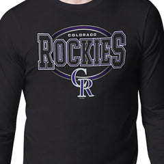 Colorado Rockies Starter Team Track Graphic Long Sleeve T-Shirt - Black