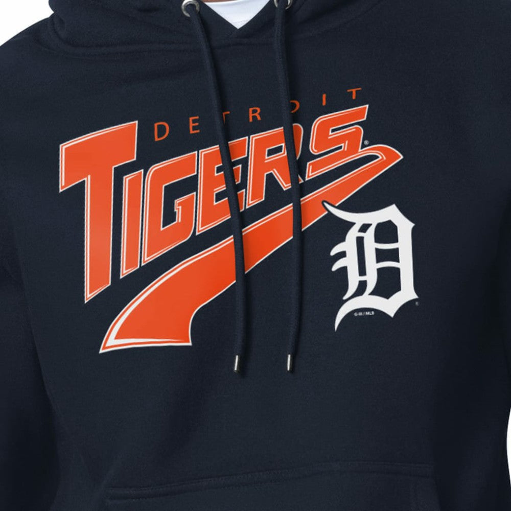 Detroit Tigers Starter Modern Tailsweep Fleece Tri-Blend Pullover Hoodie - Navy