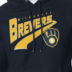 Milwaukee Brewers Starter Modern Tailsweep Fleece Tri-Blend Pullover Hoodie - Navy
