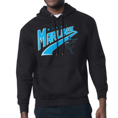 Miami Marlins Starter Modern Tailsweep Fleece Tri-Blend Pullover Hoodie - Black