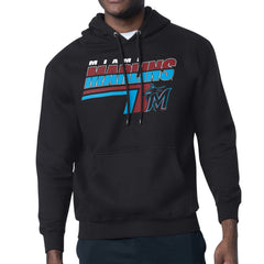 Miami Marlins Starter Logo Push Graphic Hoodie - Black