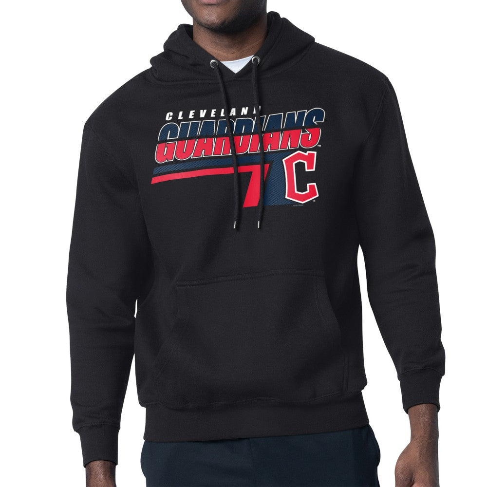 Cleveland Guardians Starter Logo Push Graphic Hoodie - Black