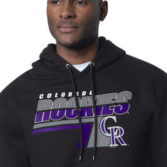 Colorado Rockies Starter Logo Push Graphic Hoodie - Black