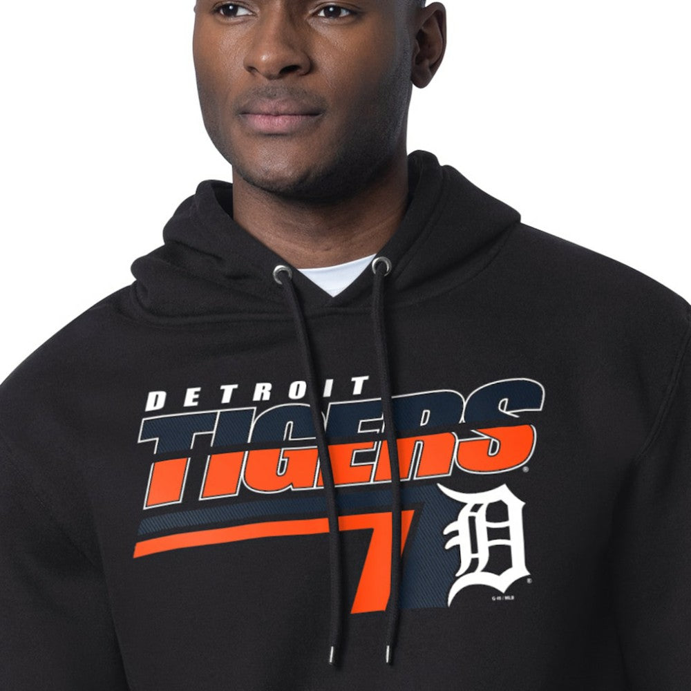 Detroit Tigers Starter Logo Push Graphic Hoodie - Black