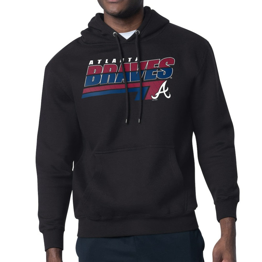 Atlanta Braves Starter Logo Push Graphic Hoodie - Black