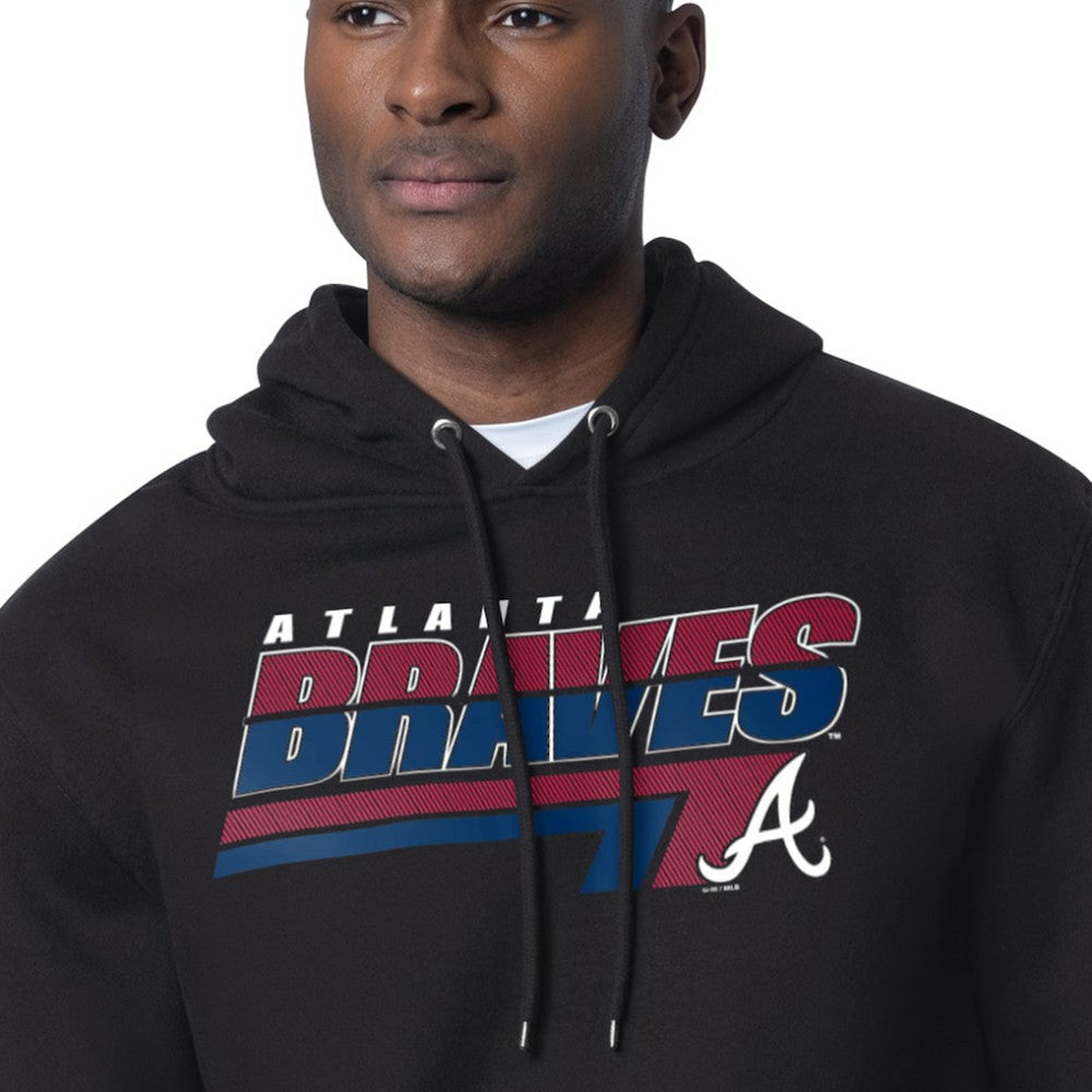 Atlanta Braves Starter Logo Push Graphic Hoodie - Black