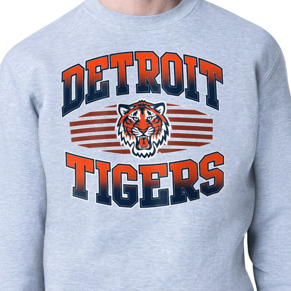 Detroit Tigers Starter Team Grit Graphic Fleece Pullover Sweatshirt - Heather Gray