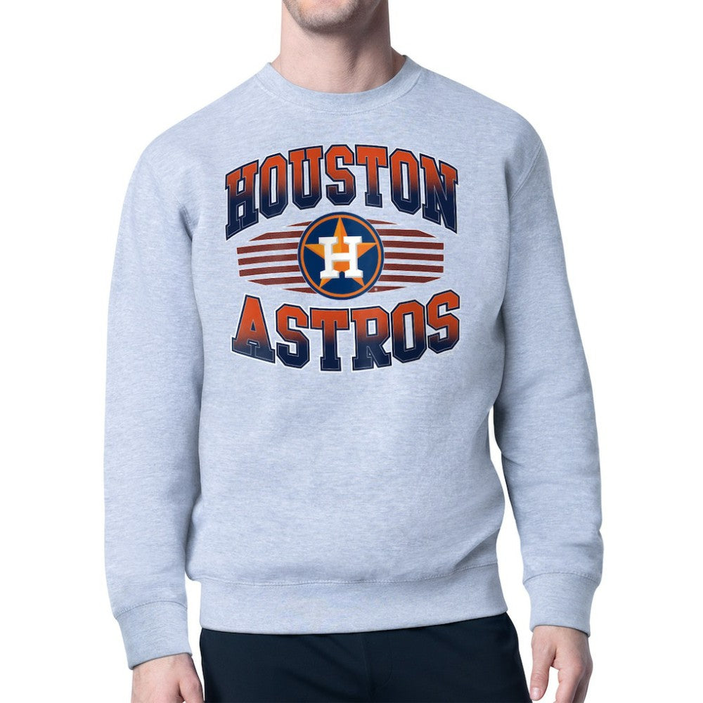 Houston Astros Starter Team Grit Graphic Fleece Pullover Sweatshirt - Heather Gray