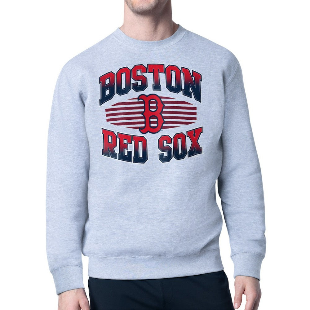 Boston Red Sox Starter Team Grit Graphic Fleece Pullover Sweatshirt - Heather Gray