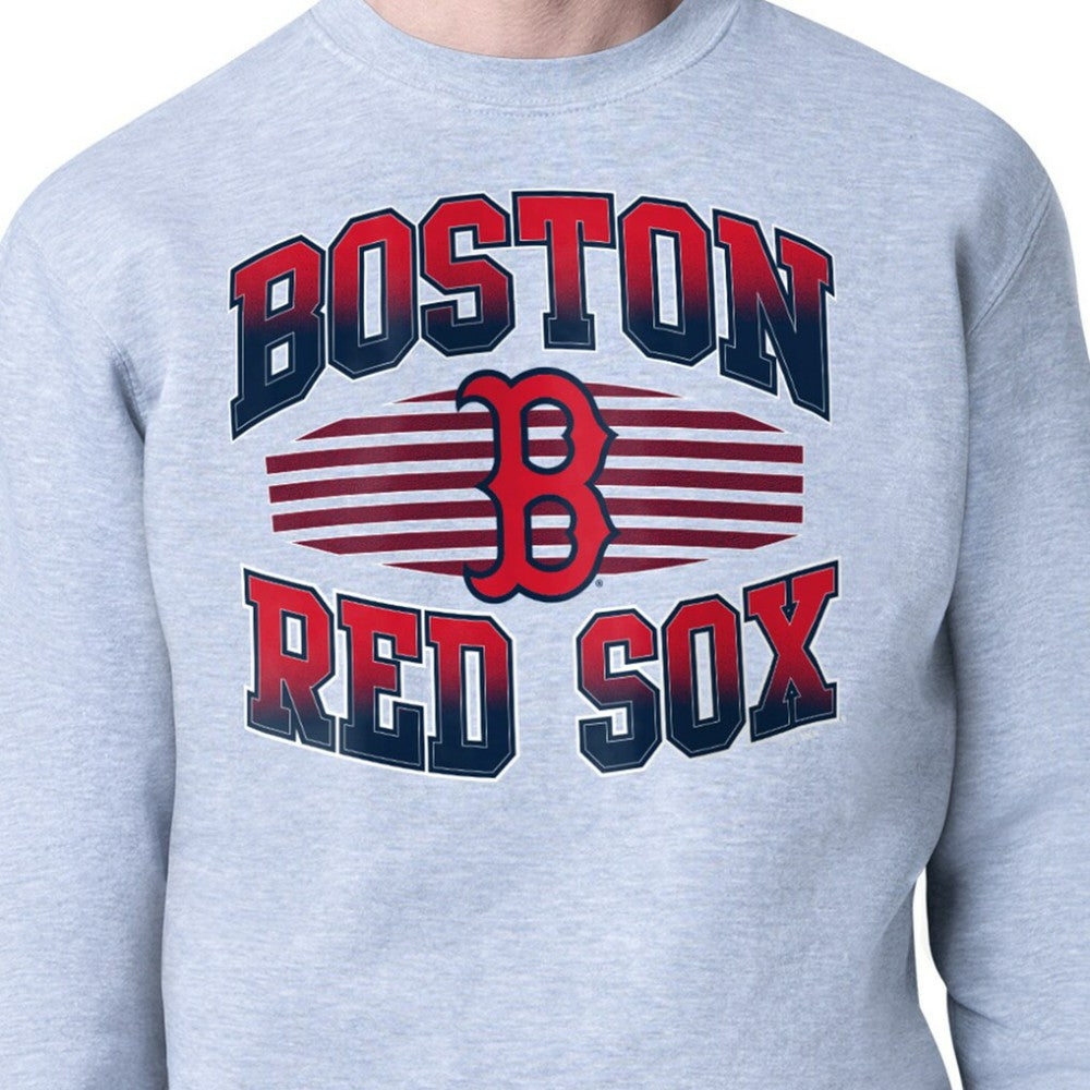 Boston Red Sox Starter Team Grit Graphic Fleece Pullover Sweatshirt - Heather Gray