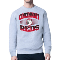 Cincinnati Reds Starter Team Grit Graphic Fleece Pullover Sweatshirt - Heather Gray