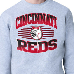 Cincinnati Reds Starter Team Grit Graphic Fleece Pullover Sweatshirt - Heather Gray