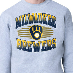 Milwaukee Brewers Starter Team Grit Graphic Fleece Pullover Sweatshirt - Heather Gray