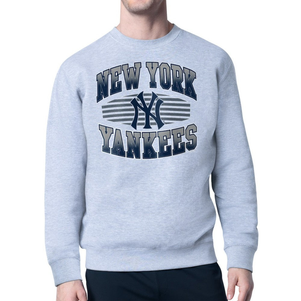 New York Yankees Starter Team Grit Graphic Fleece Pullover Sweatshirt - Heather Gray