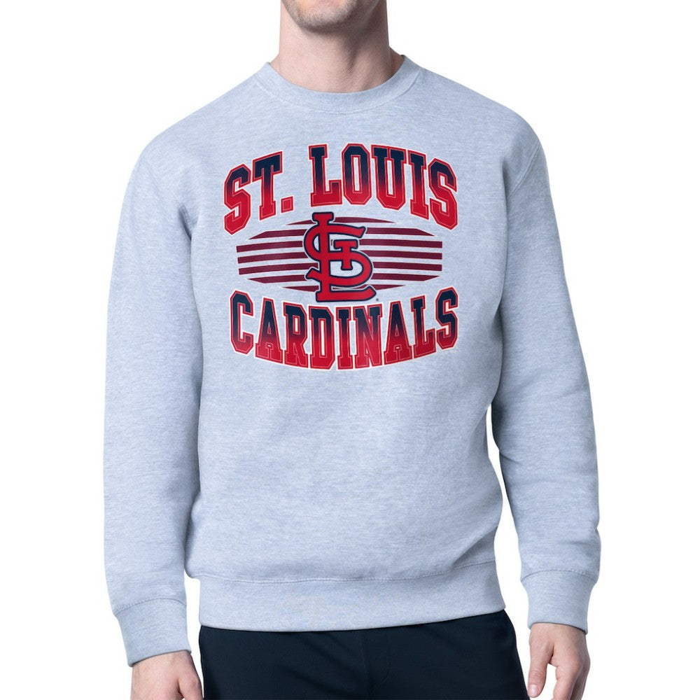St. Louis Cardinals Starter Team Grit Graphic Fleece Pullover Sweatshirt - Heather Gray