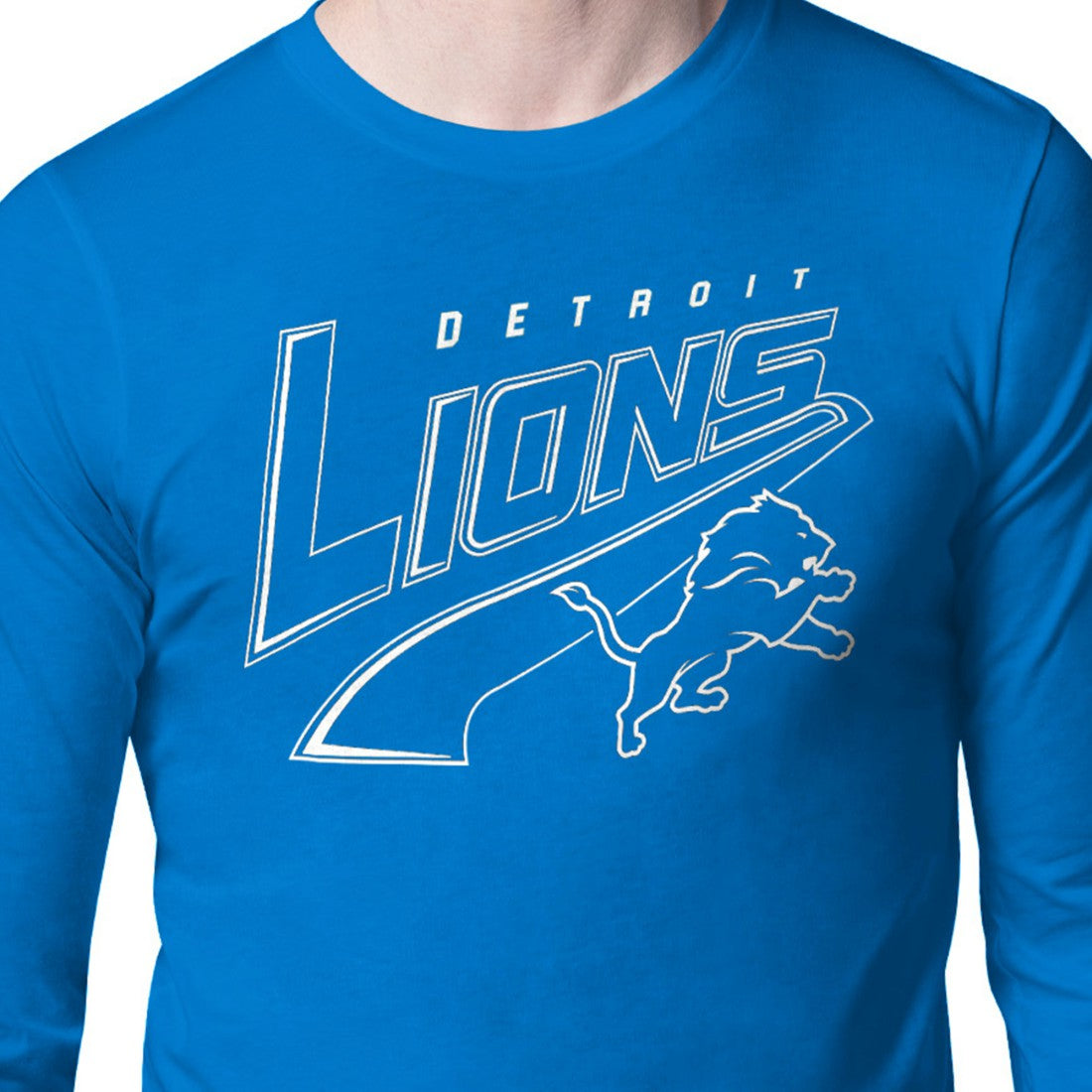 Detroit Lions Starter Modern Tailsweep Graphic Long Sleeve T-Shirt - Blue sale