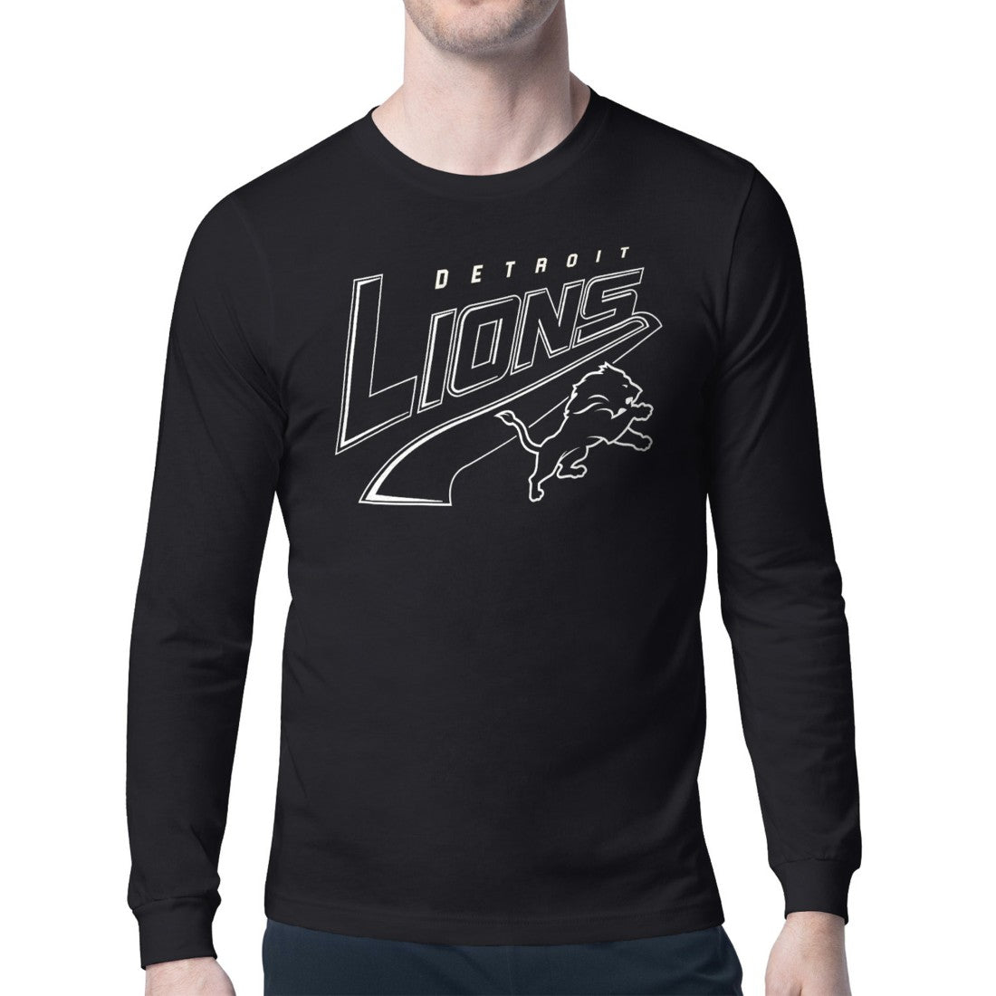 Detroit Lions Starter Modern Tailsweep Graphic Long Sleeve T-Shirt - Black discount