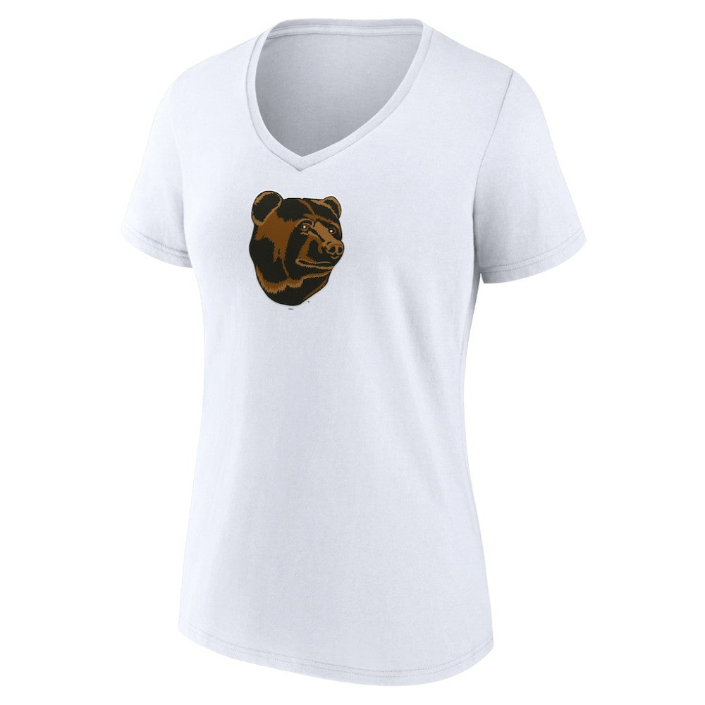Boston Bruins Women's Primary Logo V-Neck T-Shirt White