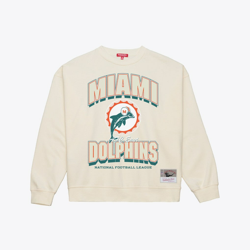 Miami Dolphins Women's Tonal Arch Sweatshirt - Cream on sale