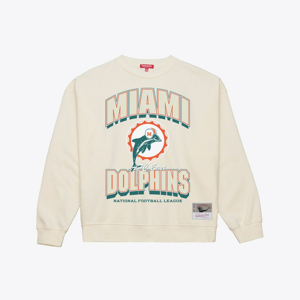 Miami Dolphins Women's Tonal Arch Sweatshirt - Cream on sale