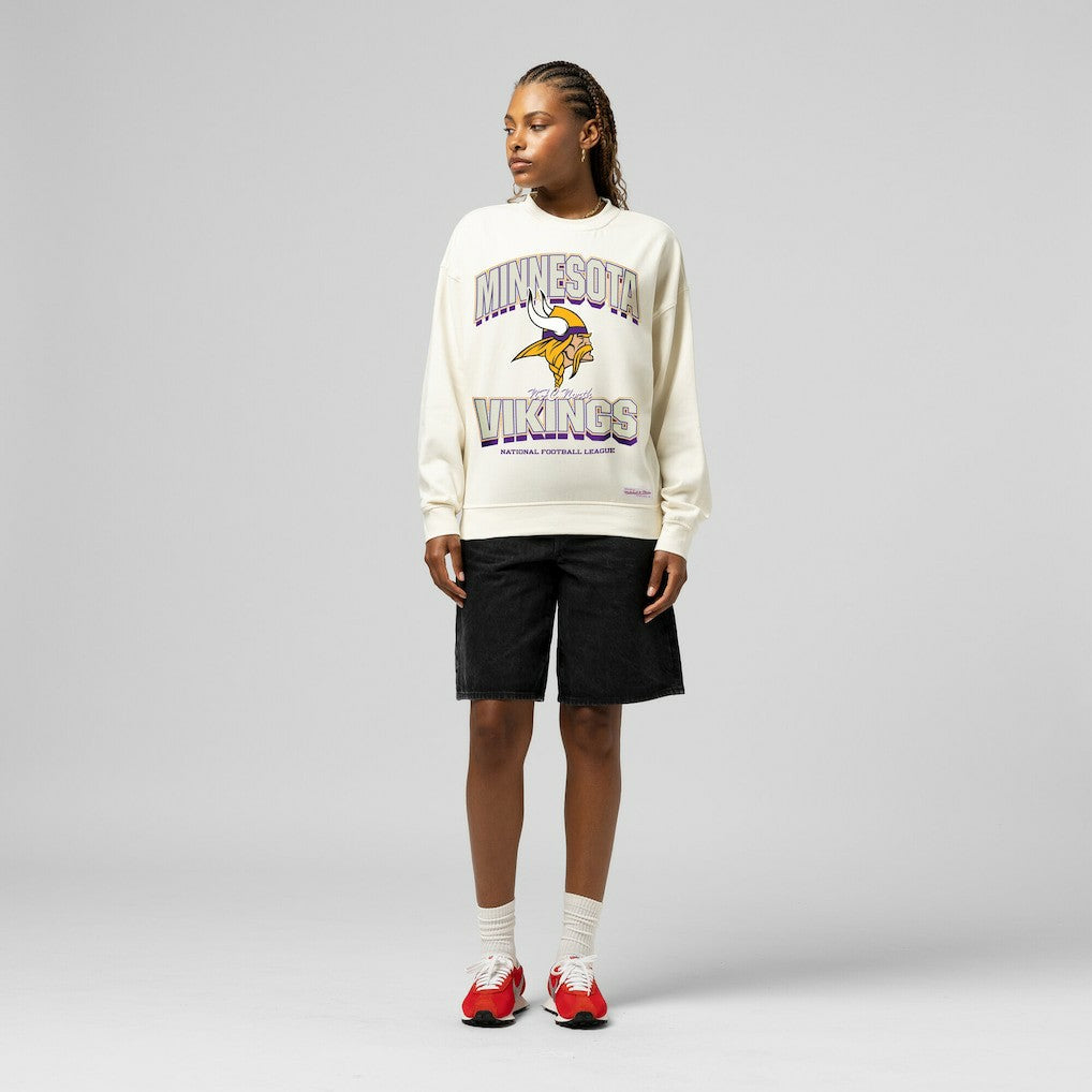 Minnesota Vikings Women's Tonal Arch Sweatshirt - Cream on sale