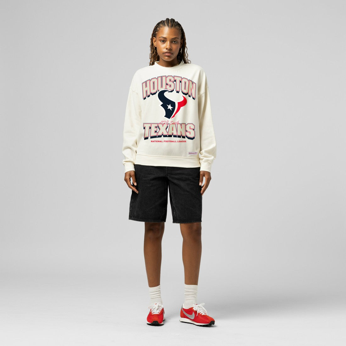 Houston Texans Women's Tonal Arch Sweatshirt - Cream sale