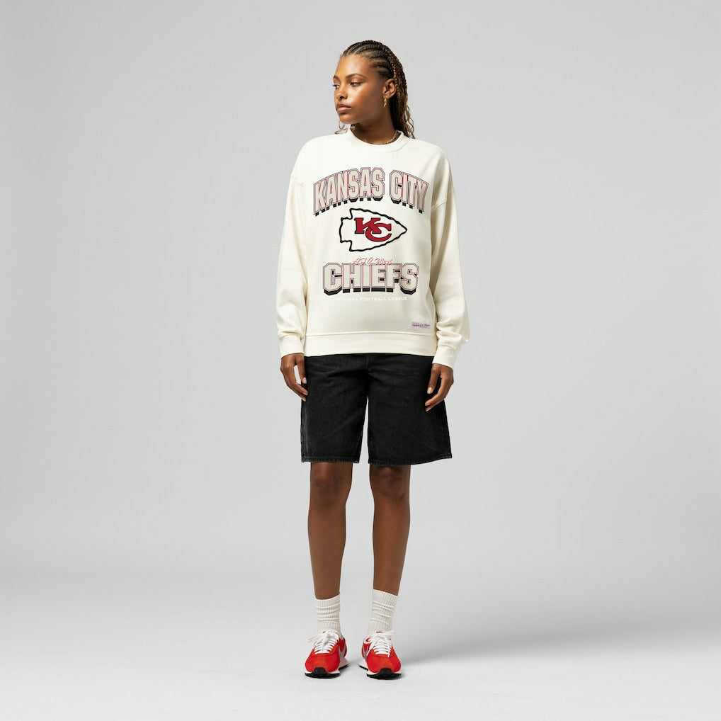 Kansas City Chiefs Women's Tonal Arch Sweatshirt - Cream outlet