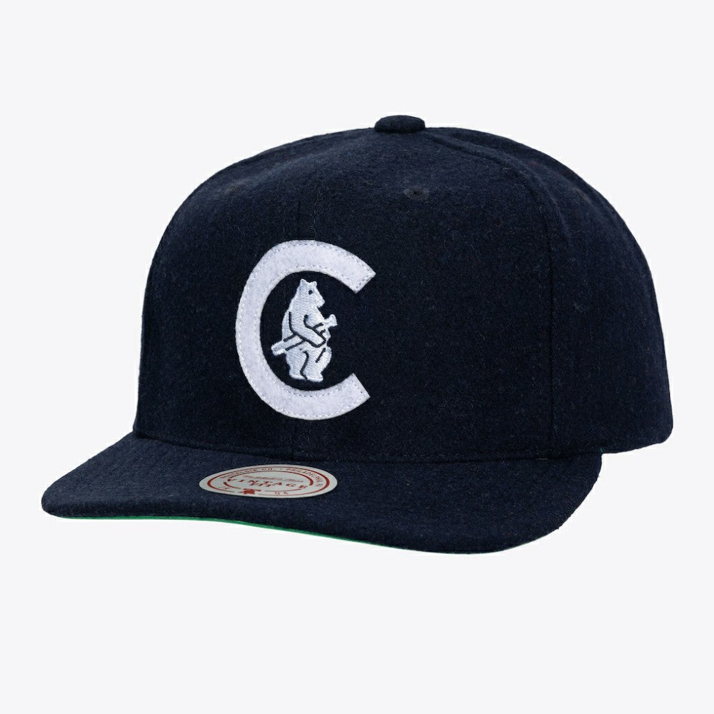 Chicago Cubs Unisex Vintage Fit Melton Wool Adjustable Hat - Navy