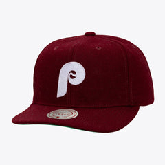 Philadelphia Phillies Vintage Fit Melton Wool Adjustable Hat - Burgundy