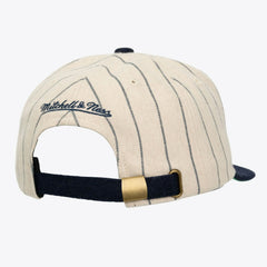 Chicago Cubs Unisex Vintage Ground Melton Wool Pinstripe Adjustable Hat - Cream | Mitchell & Ness
