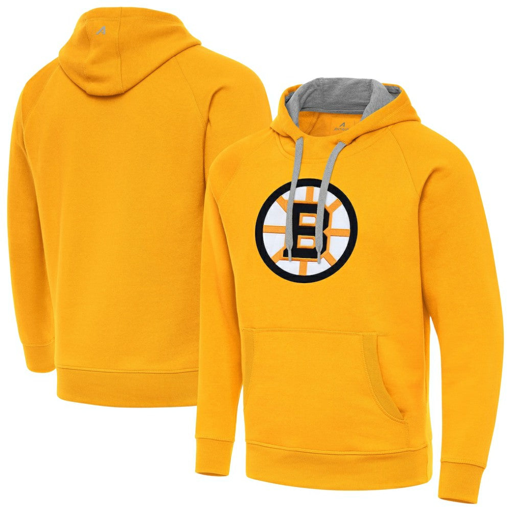 Boston Bruins Antigua Victory Pullover Hoodie Gold