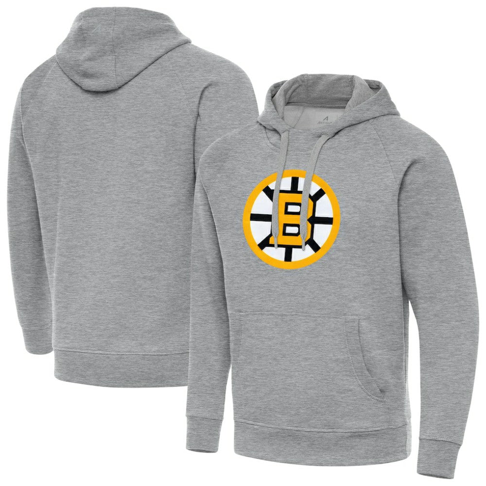 Boston Bruins Antigua Victory Pullover Hoodie Heather Gray