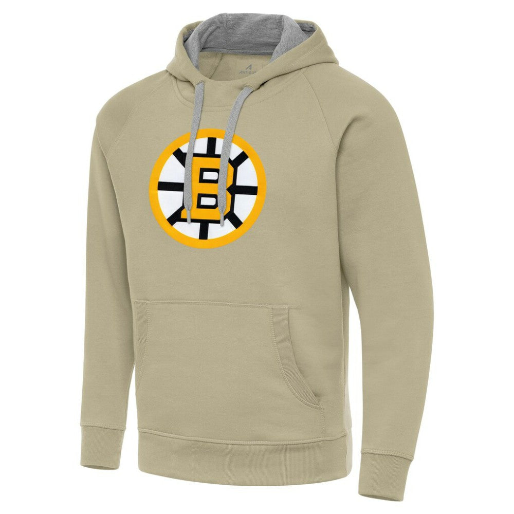 Boston Bruins Antigua Victory Pullover Hoodie Khaki