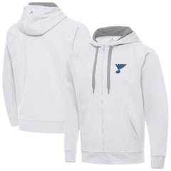 St. Louis Blues Antigua Victory Full-Zip Hoodie White
