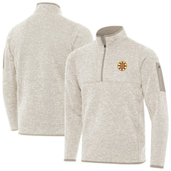 Boston Bruins Antigua Fortune Quarter-Zip Pullover Jacket Oatmeal