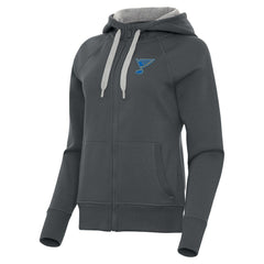 St. Louis Blues Antigua Women's Victory Full-Zip Hoodie Charcoal
