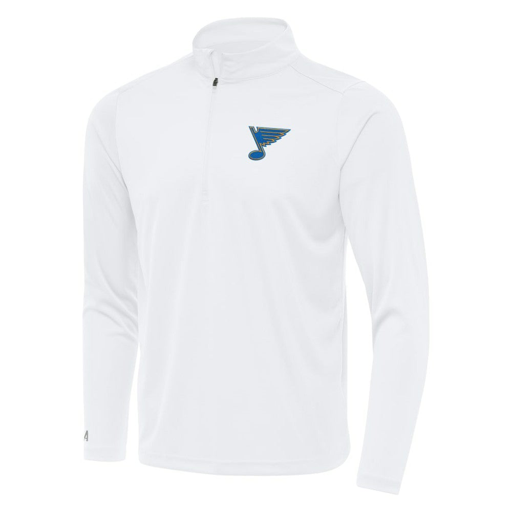 St. Louis Blues Antigua Tribute Lightweight Quarter-Zip Pullover White