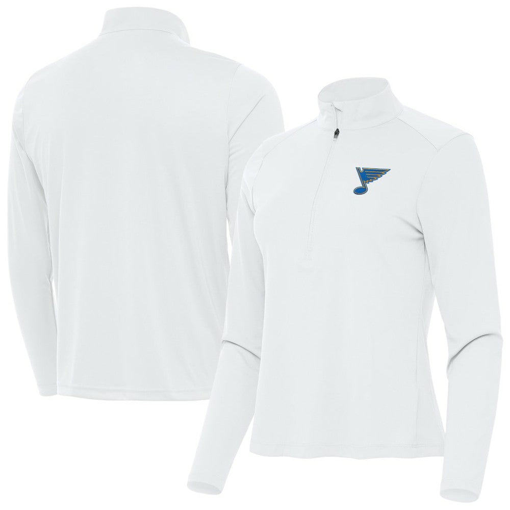 St. Louis Blues Antigua Women's Tribute Half-Zip Pullover White