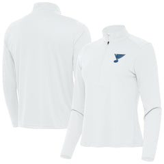 St. Louis Blues Antigua Women's Tribute Half-Zip Pullover White