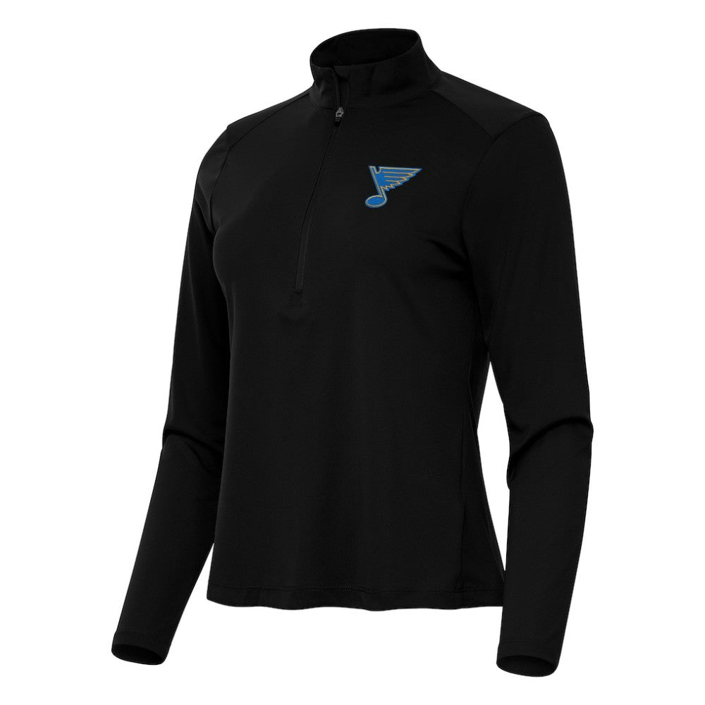 St. Louis Blues Antigua Women's Tribute Half-Zip Pullover Black