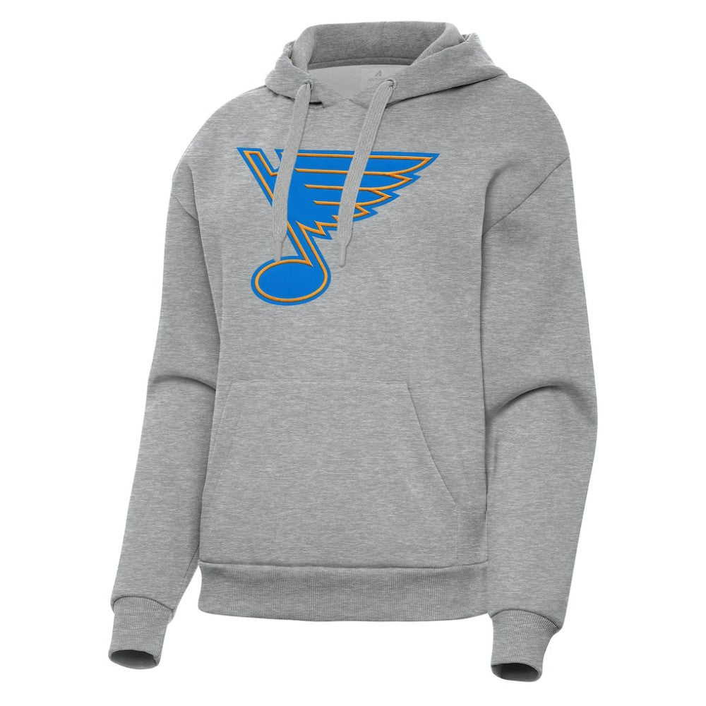 St. Louis Blues Antigua Women's Victory Pullover Hoodie Heather Gray