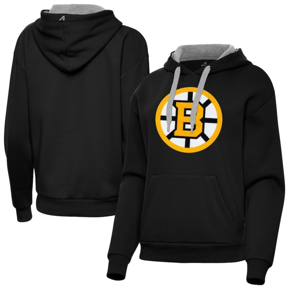 Boston Bruins Antigua Women's Victory Pullover Hoodie Black