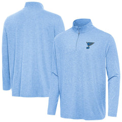 St. Louis Blues Antigua Hunk Lightweight Quarter-Zip Pullover Heather Blue