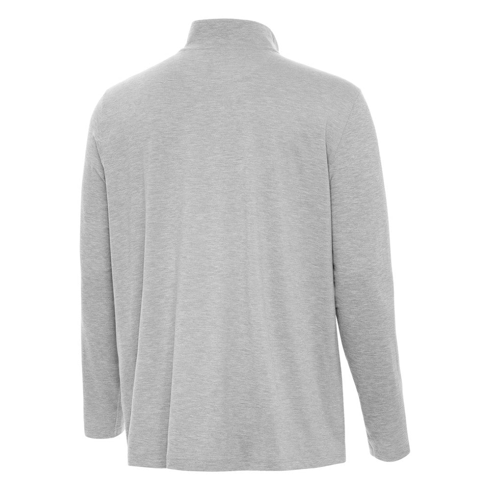 Boston Bruins Antigua Hunk Lightweight Quarter-Zip Pullover Heather Gray
