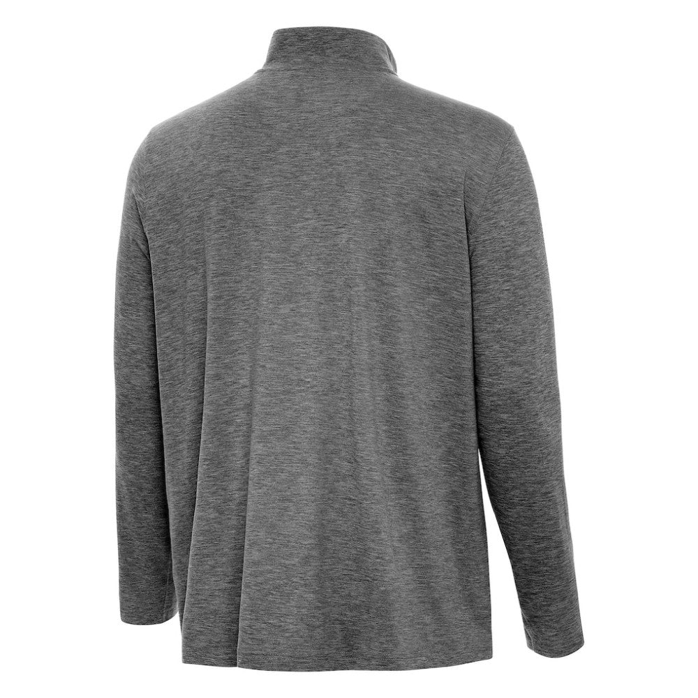 Boston Bruins Antigua Hunk Lightweight Quarter-Zip Pullover Heather Black