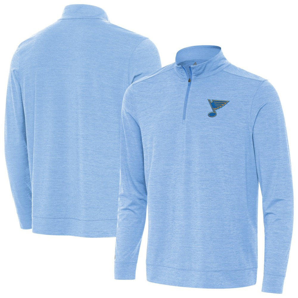 St. Louis Blues Antigua Bright Quarter-Zip Pullover Heather Blue