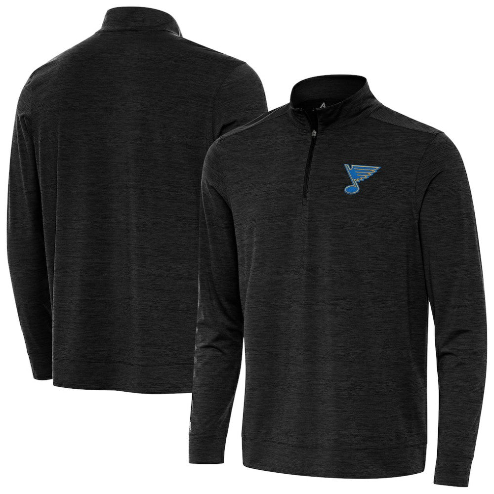 St. Louis Blues Antigua Bright Quarter-Zip Pullover Heather Black