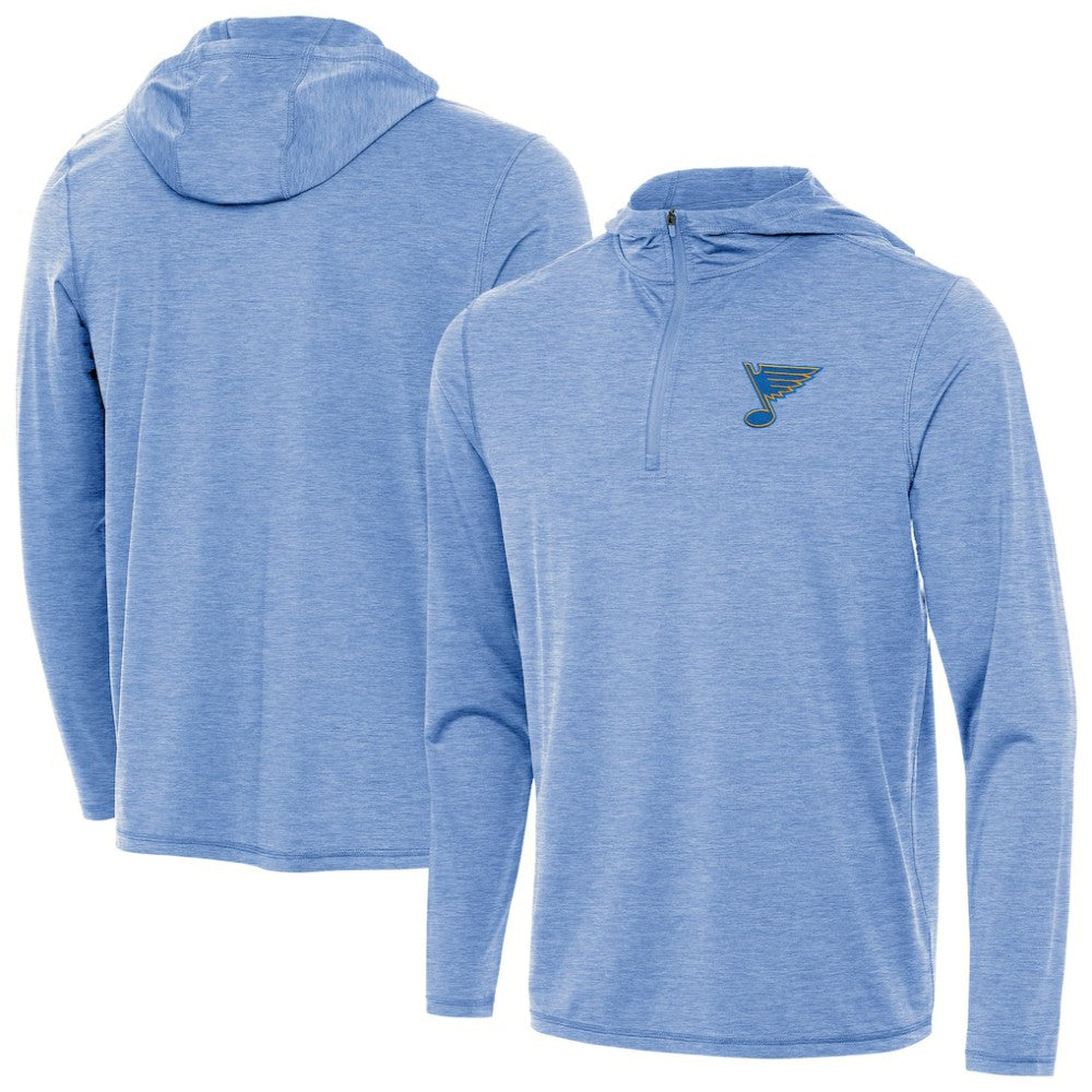 St. Louis Blues Antigua Tidy Quarter-Zip Hoodie Heather Blue